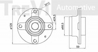 TREVI AUTOMOTIVE wb1584 -  Комплект подшипника ступицы колеса